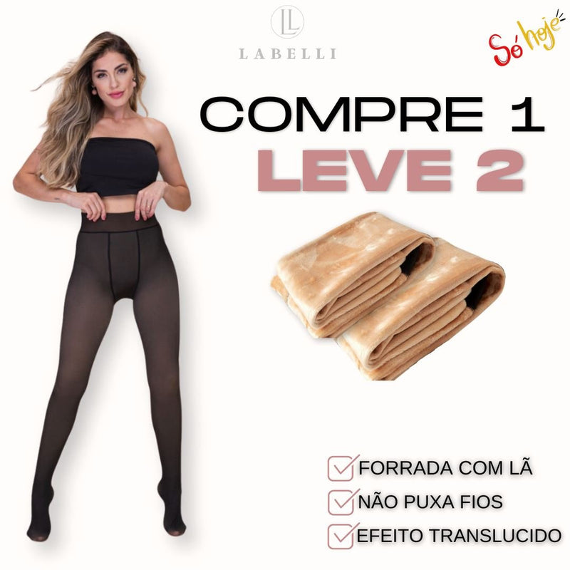Kit Meia Calça Forrada Translúcida com Aquecimento (COMPRE 1 LEVE 2)